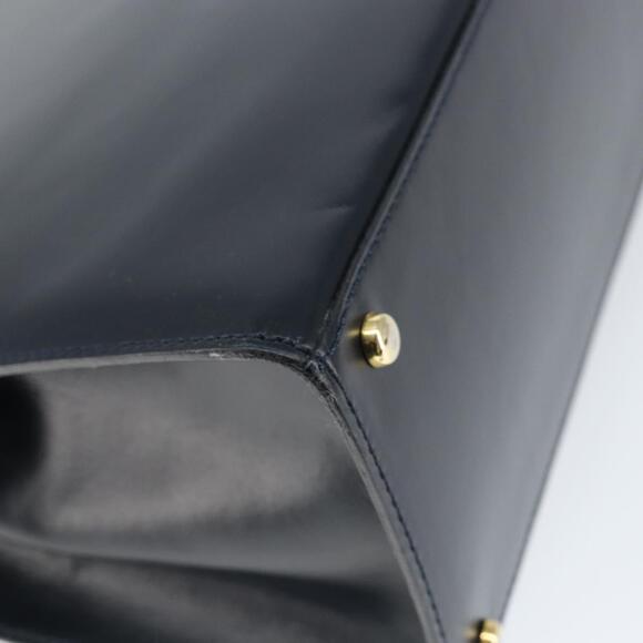 CELINE Circle Hand Bag Leather Navy Gold Auth 149129 - Picture 16 of 16